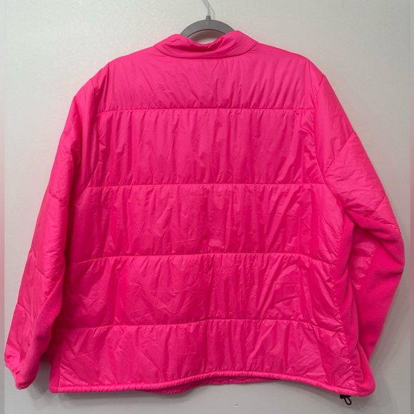 Happy Camper by Torrid Neon Pink Puffer Fleece Pullover Jacket - Picture 5 of 10